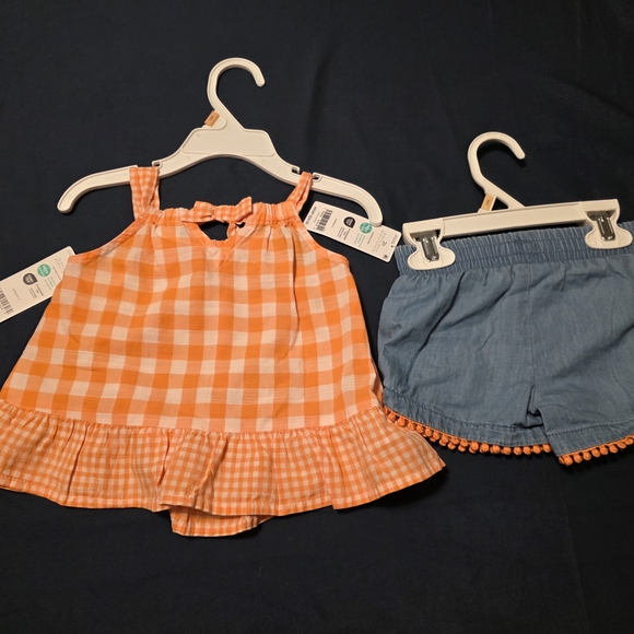 Carter's Orange and Blue Pom-Pom Trimmed Accessories - Picture 2 of 3